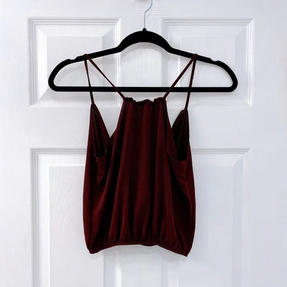 Brandy Melville Maroon Deep V Tank - Picture 2 of 6